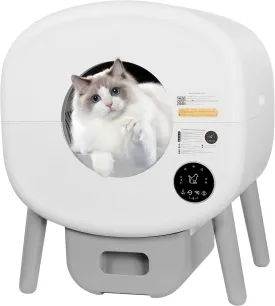 Smart Self-Cleaning Cat Litter Box (Model B) - Large Capacity, Multi-Sensor Detection (Infrared/Light), WiFi/App Control for Multi-Cat Homes