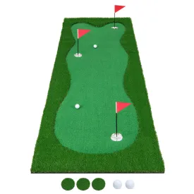 Tangkula 10 FT Golf Putting Green, Large Professional Golf Training Mat with Realistic Artificial Grass Turf