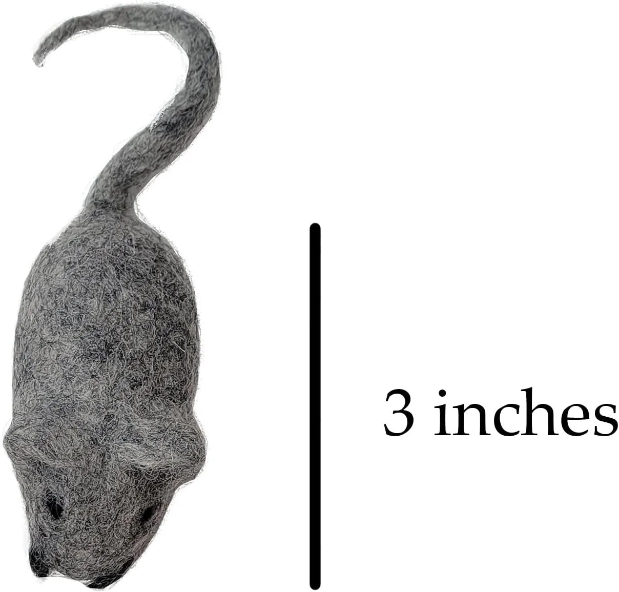 Toys for Cats and Kittens 100% Wool Felt Handmade in Nepal (3 Tan Mice)