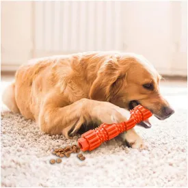 Upgraded Dog Chew Toys, Dog Toothbrush Stick Bone Bite Resistant Dental Care Effective Teeth Cleaning for Small Medium Large Dogs Pets 7.09''/9.06'' inch (S, Orange)