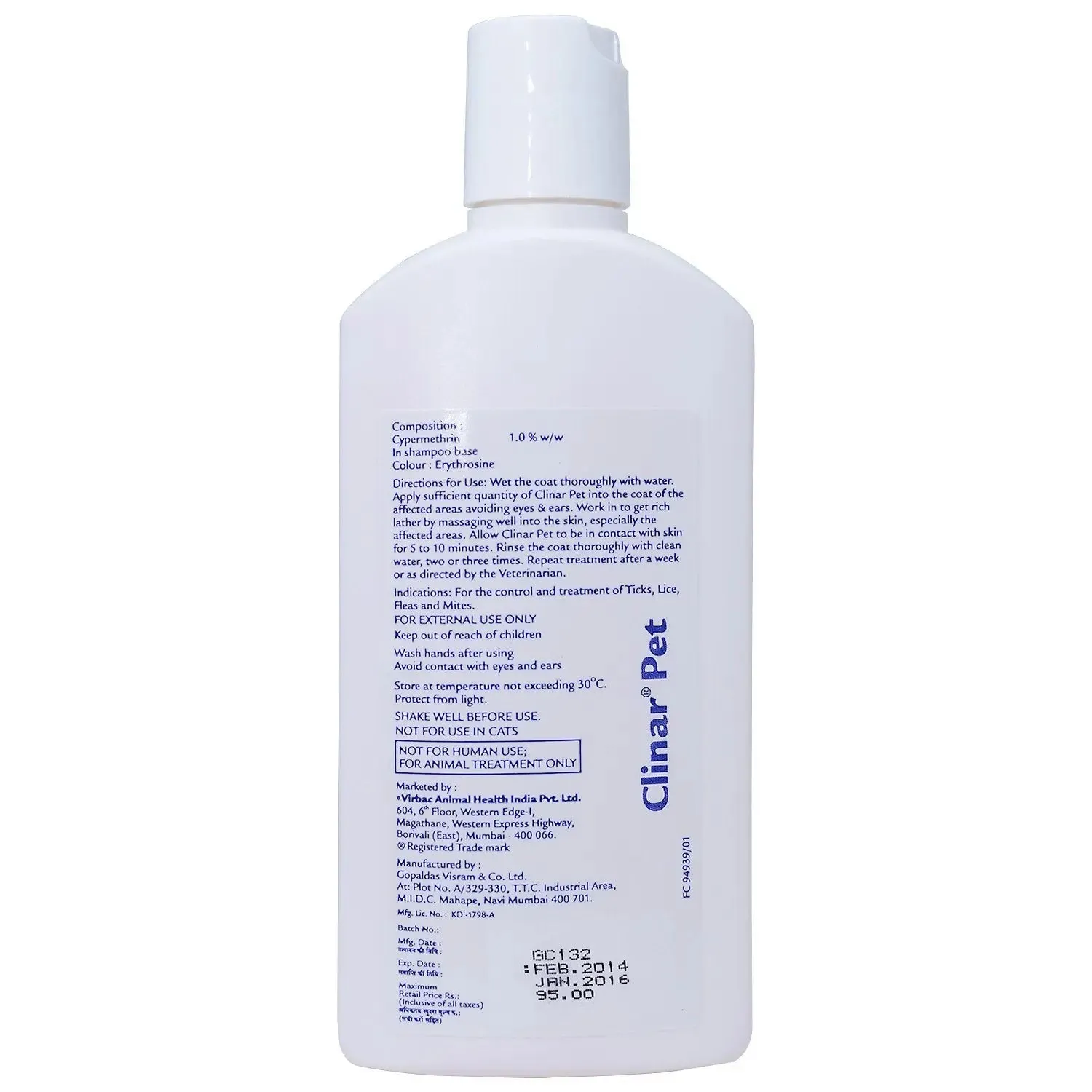 Virbac Clinar Pet Anti Tick Shampoo for Dogs (100 ml)