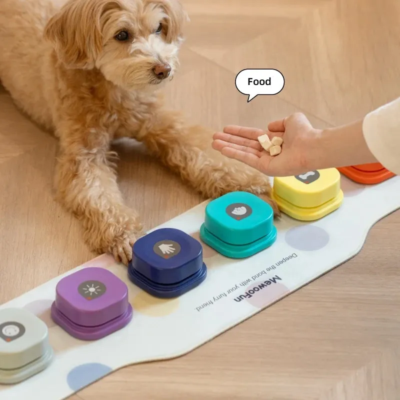 Voice Recording Button Pet Toys | Dog Buttons for Communication | Pet Training Buzzer with Mat | Recordable Talking Button