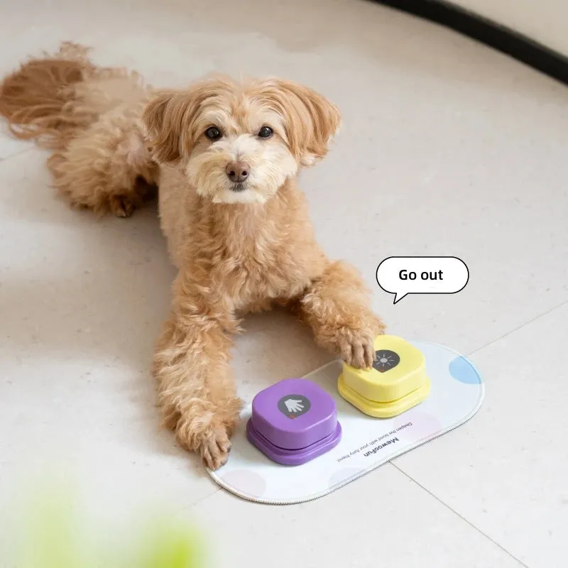 Voice Recording Button Pet Toys | Dog Buttons for Communication | Pet Training Buzzer with Mat | Recordable Talking Button