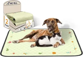 Washable Pee Pads for Dogs,2 Pack Reusable Puppy Pads,Absorbent & Leak-Proof Dog Potty Training Pads, Non Slip Training Mats Suitable for Potty, Playpen,Bed,Crate Liner,Car Seats (Yellow,L:47*31'")