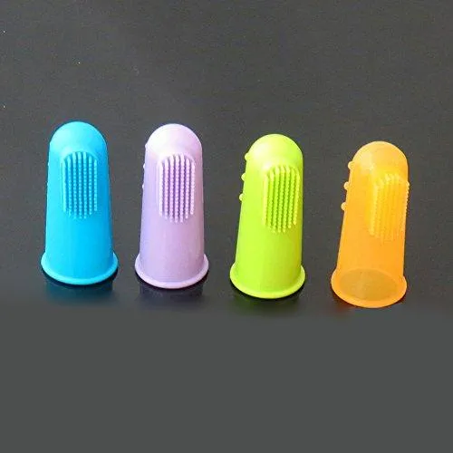 YuYe Silicone Finger Toothbrush Dental Hygiene Brush for Small to Large Dog Cat Pet - Blue